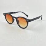 Lunette de soleil Rond noir verre orange dégradée E140