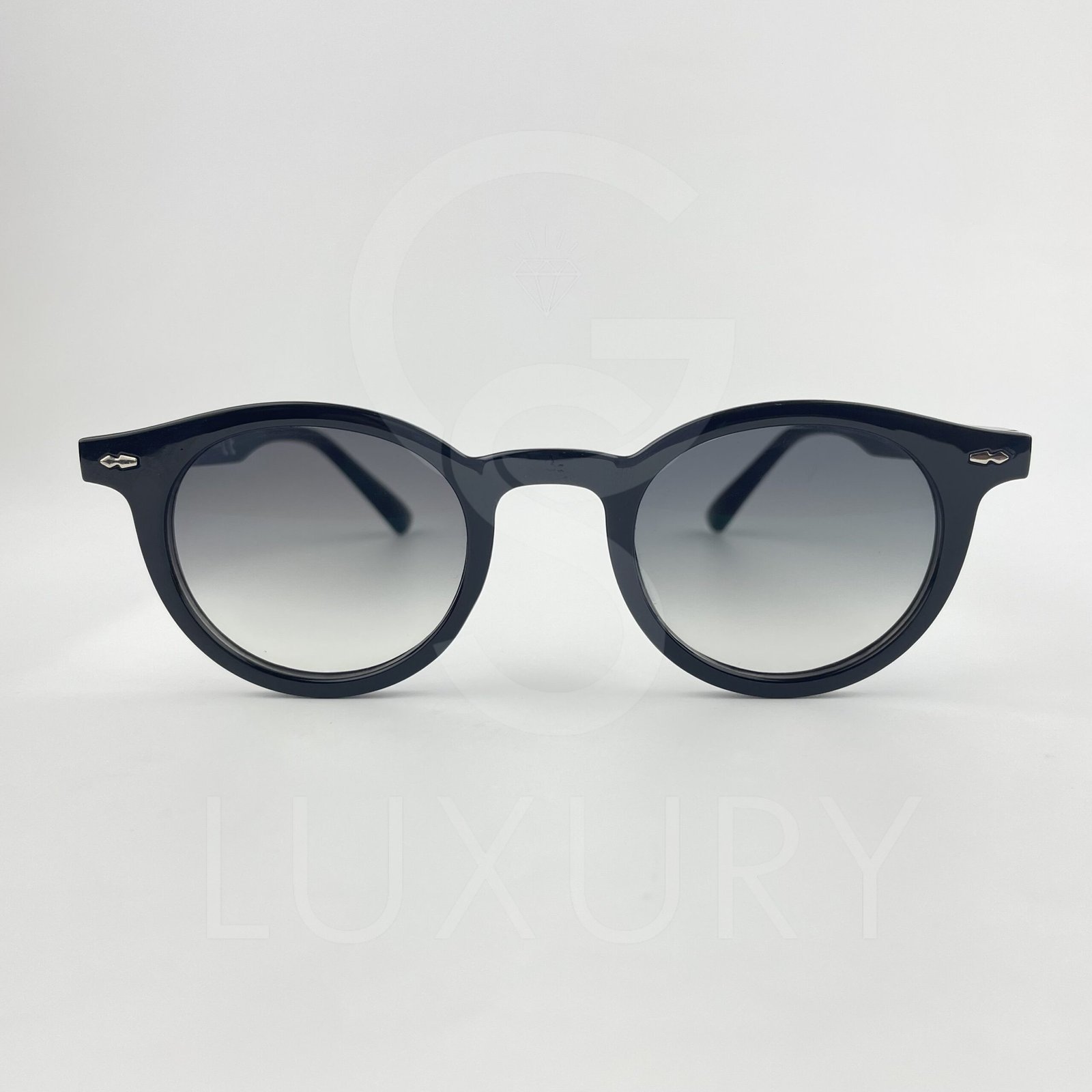 Lunette de soleil Rond noir verre dégradée vert anti reflet E140 – Image 2