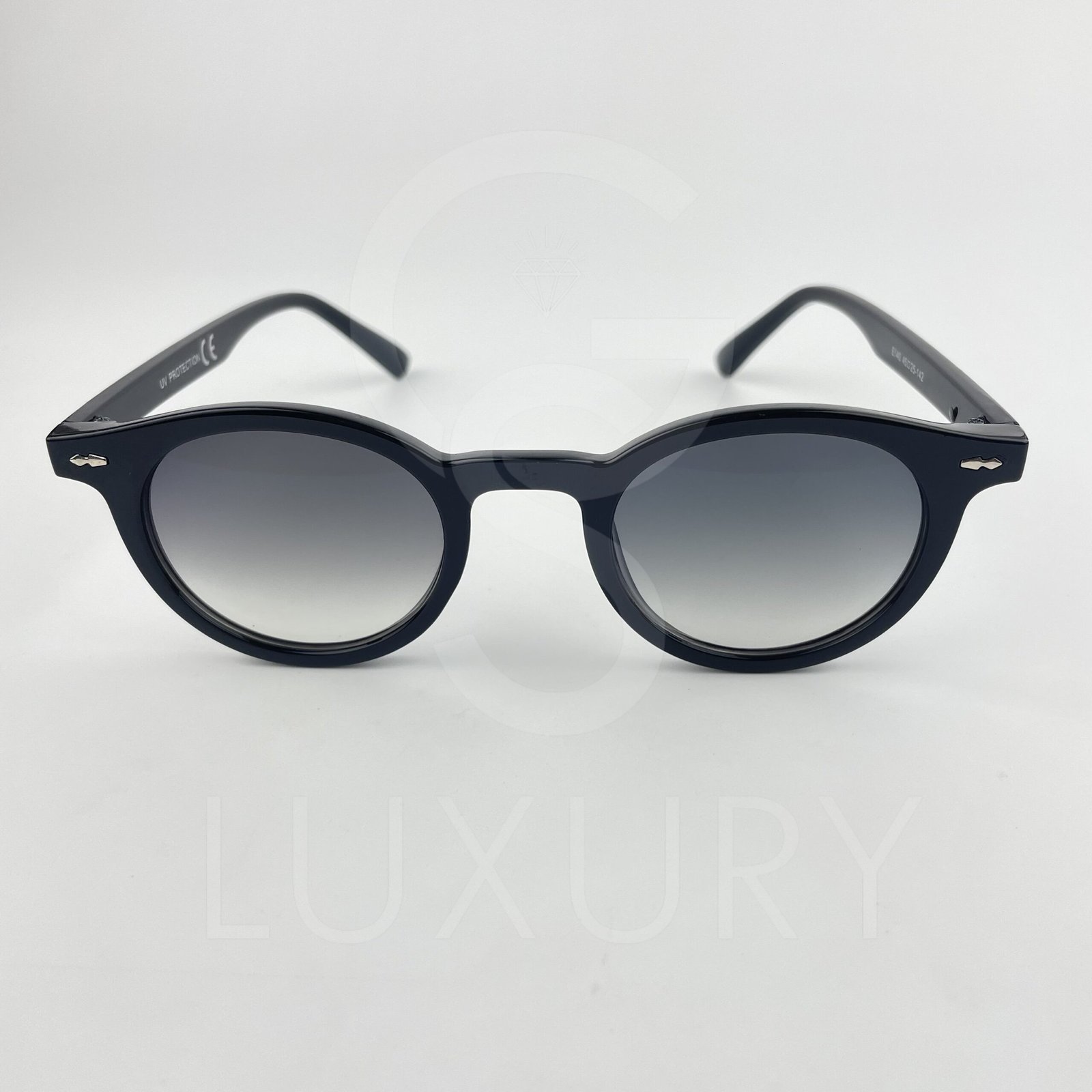 Lunette de soleil Rond noir verre dégradée vert anti reflet E140 – Image 4