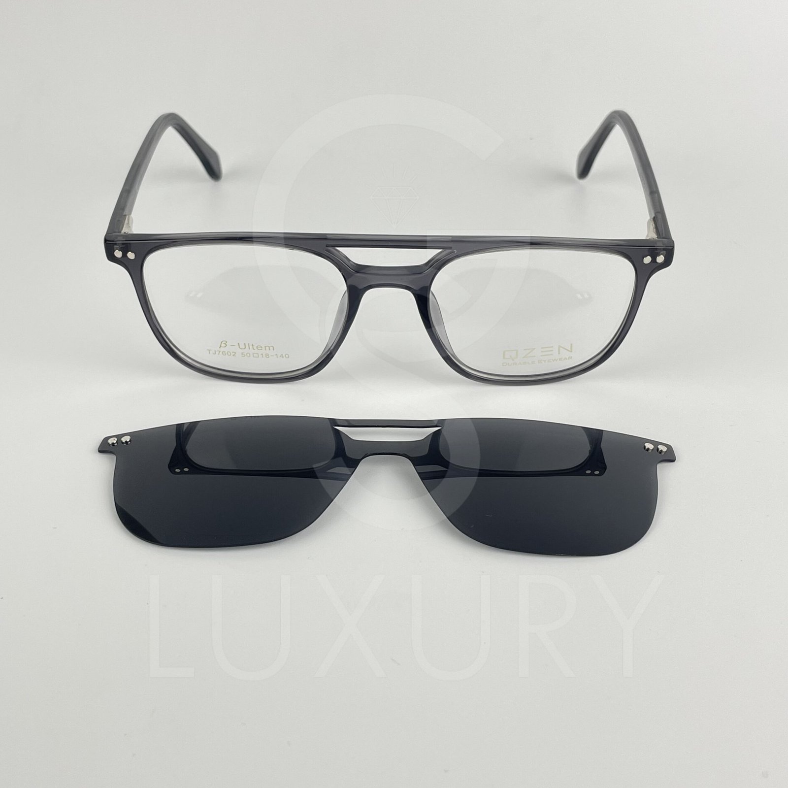 Lunette avec aplique qzen double pont gris TJ7602 – Image 2