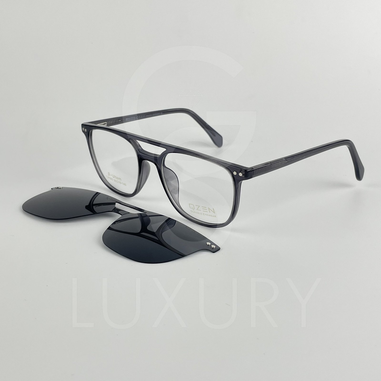 Lunette avec aplique qzen double pont gris TJ7602 – Image 3