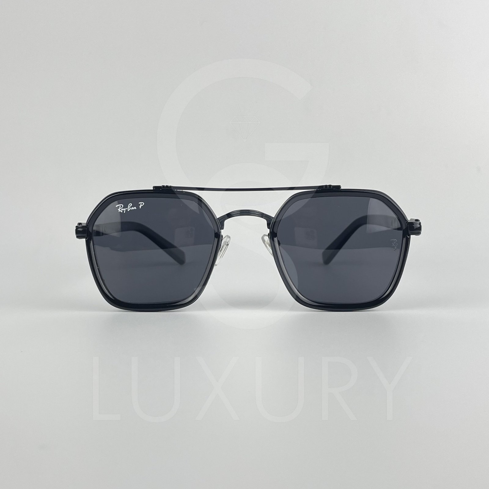 Lunette de soleil double pont noir polarisé P19311