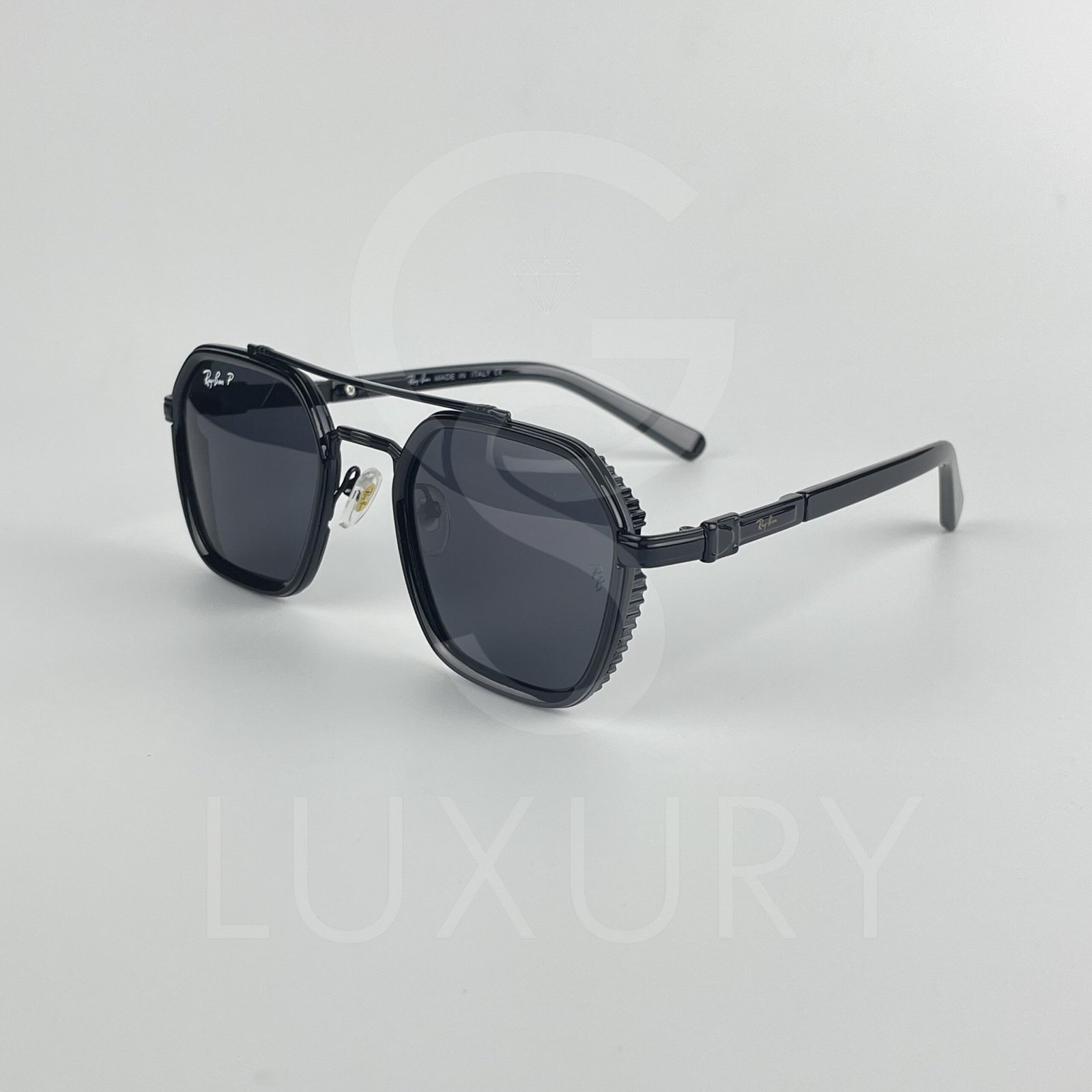 Lunette de soleil double pont noir polarisé P19311 – Image 3