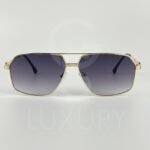 Lunette de soleil cartier double pont doré bleu 36090 - Image 2