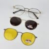 Lunette avec 2 appliques metal double rond doré 8016