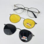 Lunette avec 2 appliques metal rond gris 8016