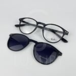 Lunette avec applique rayban rond noir rx8056