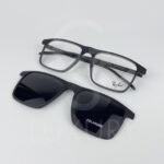 Lunette avec applique rayban carré noir rx8065