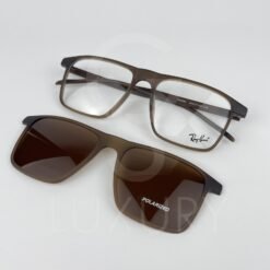 Lunette avec applique rayban carré marron rx8065